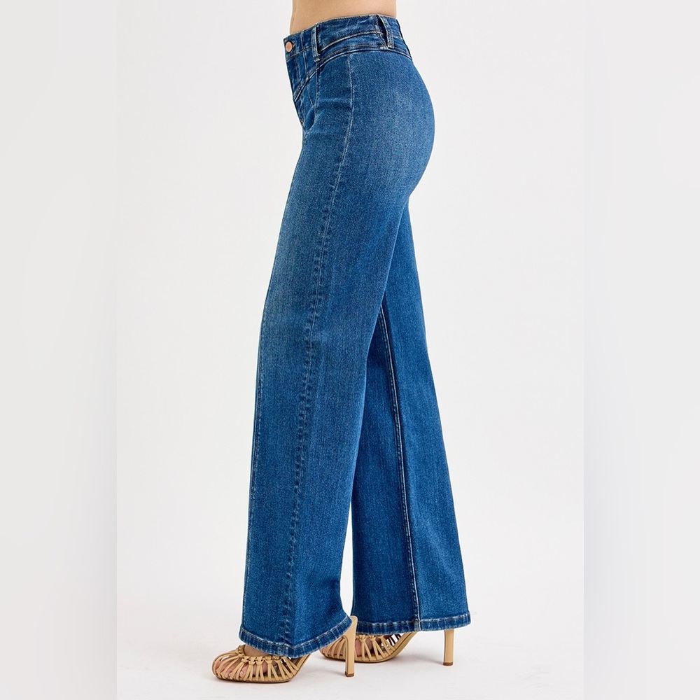 RISEN Seam Detail Wide Leg Jeans - Picture 3 of 5